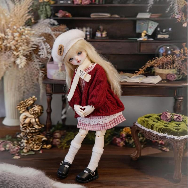 6-inch BJD Doll Winter Outfit Set Coat Dress 30cm Ball Jointed Dolls Clothing Only No