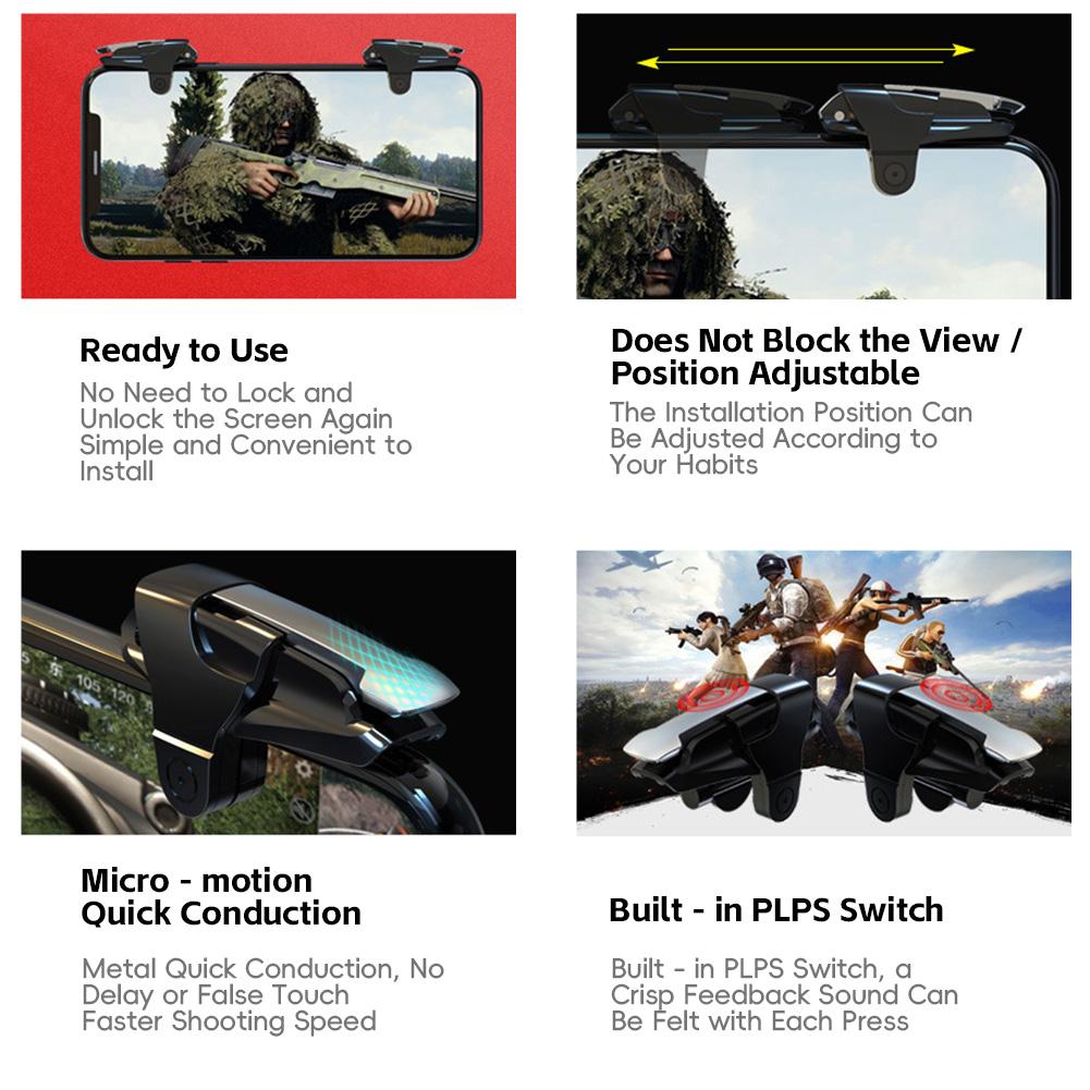 1 пара триггеров для мобильных игр Stimulus Battlefield Gen 2/3 Контроллер Металлические кнопки для стрельбы для игр на телефоне