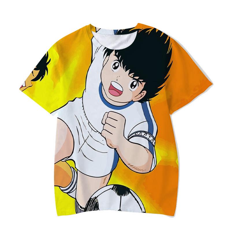 Футболки с героями аниме «Капитан Цубаса» с 3D принтом, уличная одежда для мальчиков и девочек, повседневная модная футболка большого размера с круглым вырезом, детские футболки, одежда