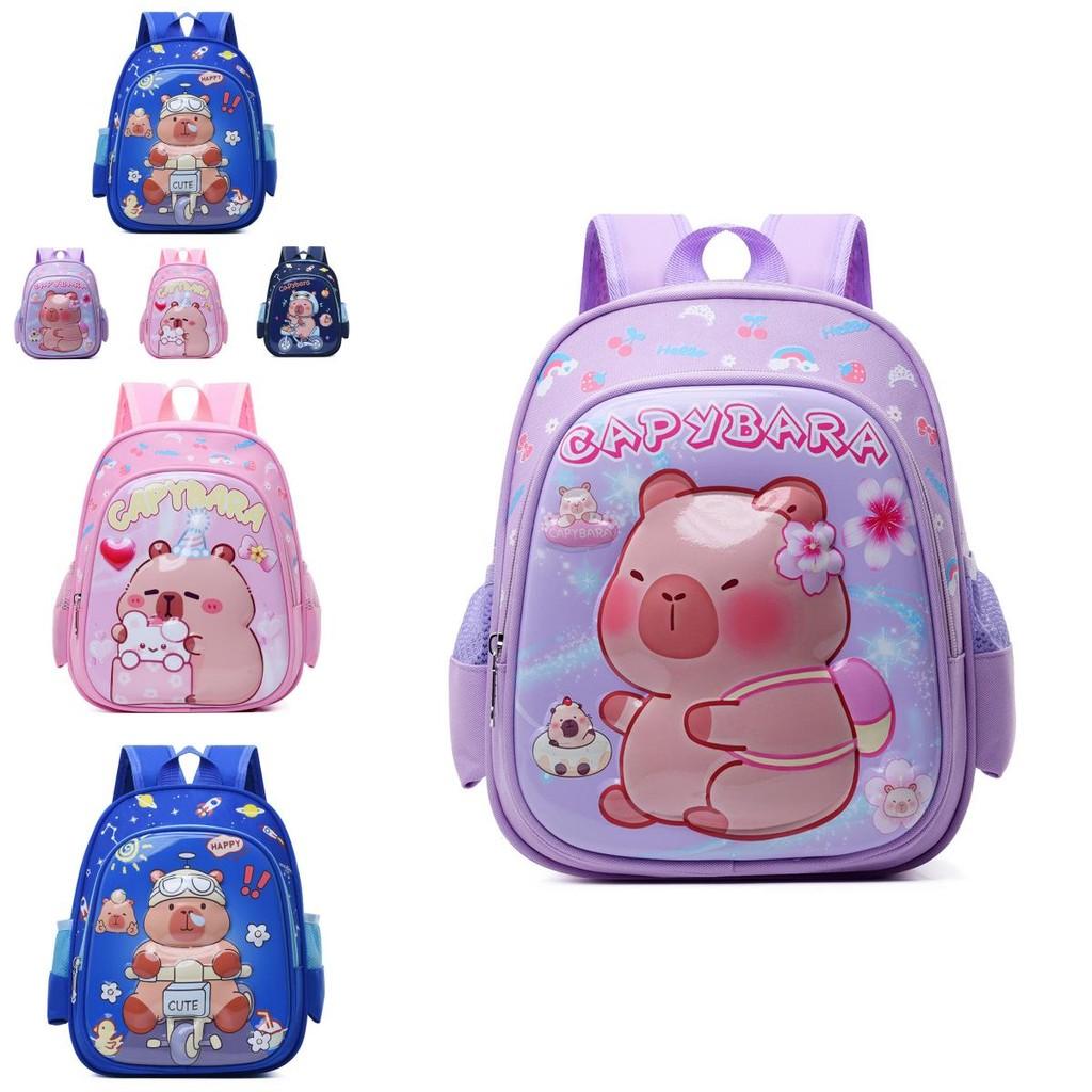 Stylish Capybara Backpack For Preschoolers With Light Weight Design And Colorful Nylon Fabric For Everyday Use