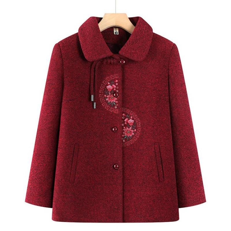 Winter woolen coat thickened old lady winter plush top clothes