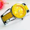 Women's Fashion Open Metal Band Quartz Analog Round Dial Bracelet Wrist Watch Trinket
