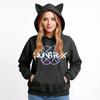 Ladies Fashion Casual Long Sleeve Printed Round Neck Hoodie Pullover Top With  Pockets