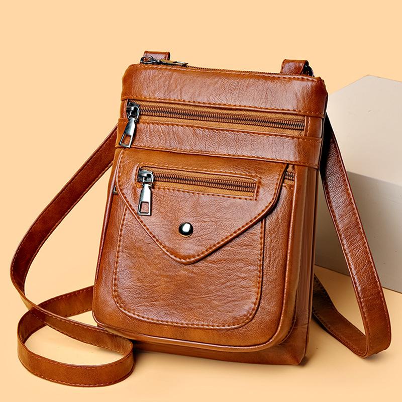 Сумка для мобильного телефона женская ретро мягкая кожаная сумка через плечо кошелек для монет