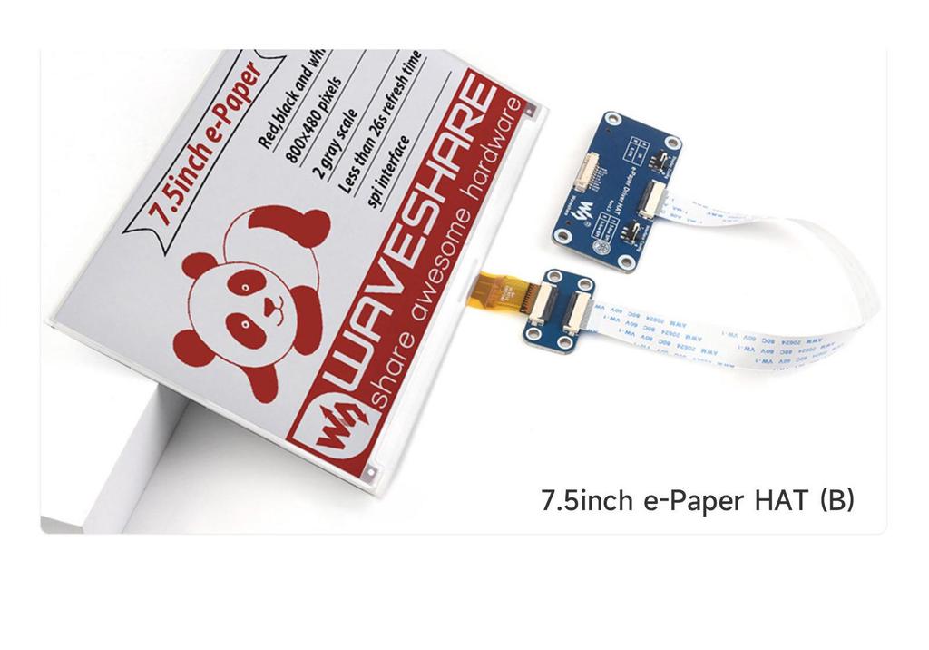 MicroSnow 7.5" E-Paper Display (Red/Black/White), 800×480, SPI, Optional Case