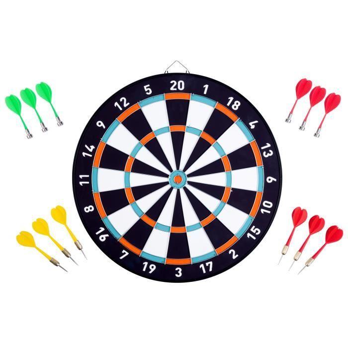 Kids Dartboard Set Double Sided Magnetic Target / Reversible Paper Space Theme