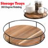 Вращающийся на 360 градусов органайзер-подставка, универсальный органайзер для приправ, круглый деревянный для шкафа, обеденного стола