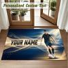 Crystal Velvet Square Rug Custom NameCristiano Ronaldo Pattern Non Slip Home Floor Decor Rug