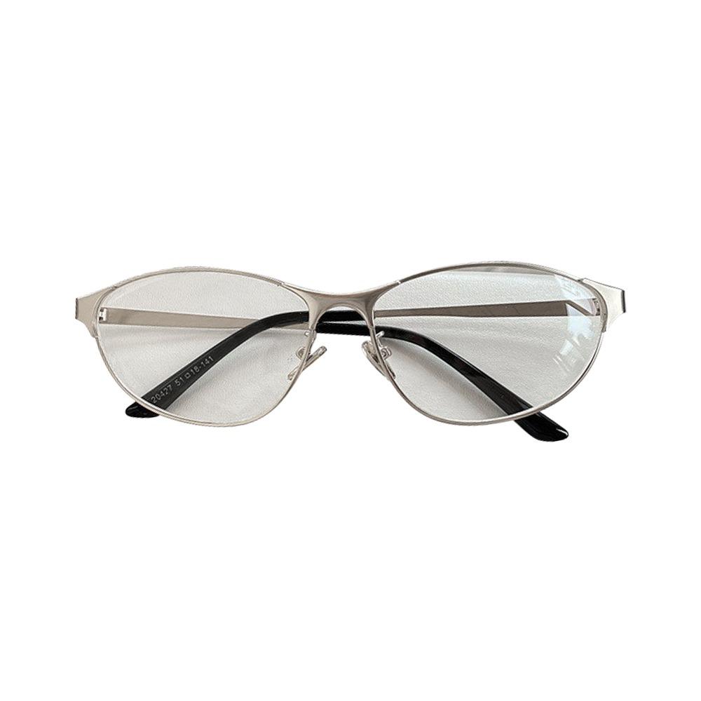 Concave Design Cat Eye Sunglasses UV400 Protection Steampunk Style Metal Frame Sunglasses Photography Glasses