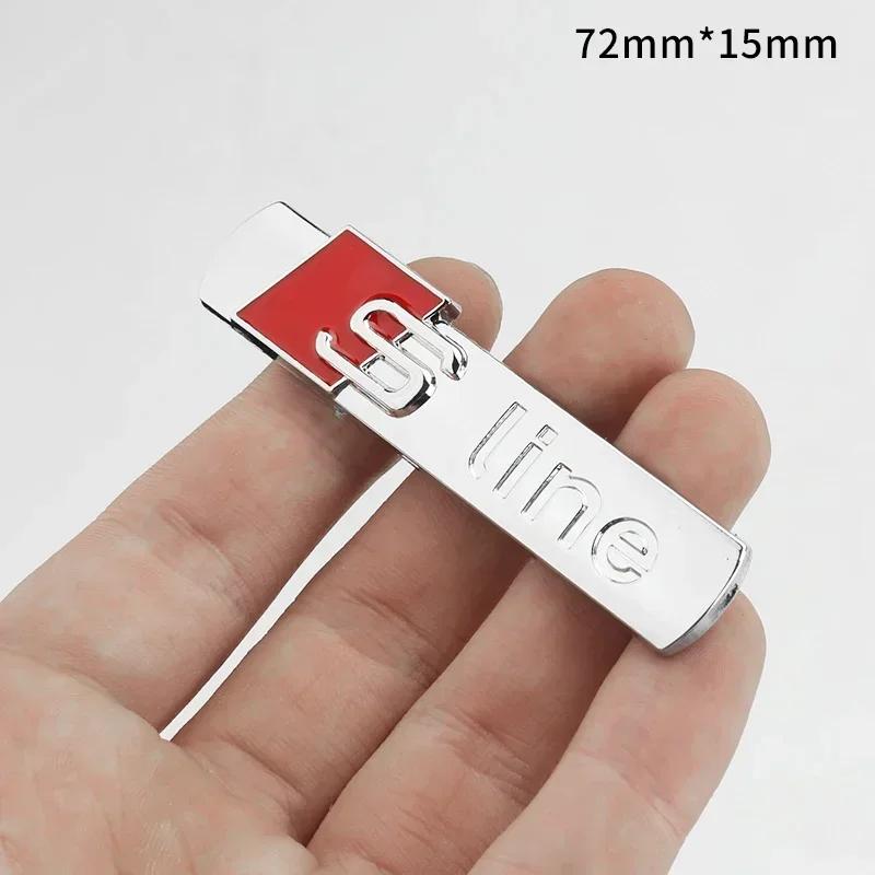 S Line Logo Sticker Metal Alloy Car Badge SLine Emblem Racing For B A3 A4 A5 A6 S7 A8 S3 S4 S5 S6 S7 S8 Q3 Q5 Q7 RS3 RS4 RS5