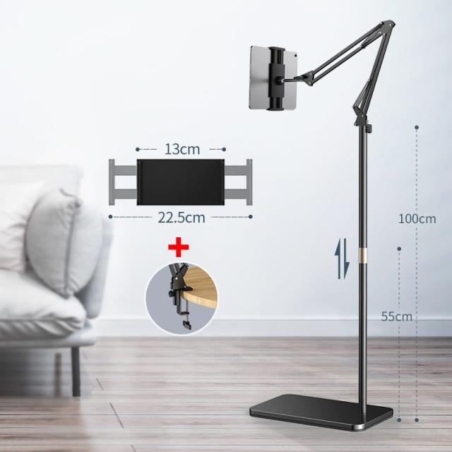 Алюминиевый масштабируемый гибкий кронштейн, напольная подставка для телефона, держатель для планшета, поддержка Xiaomi iPad Pro12.9, кронштейн для крепления на шезлонг-кровать