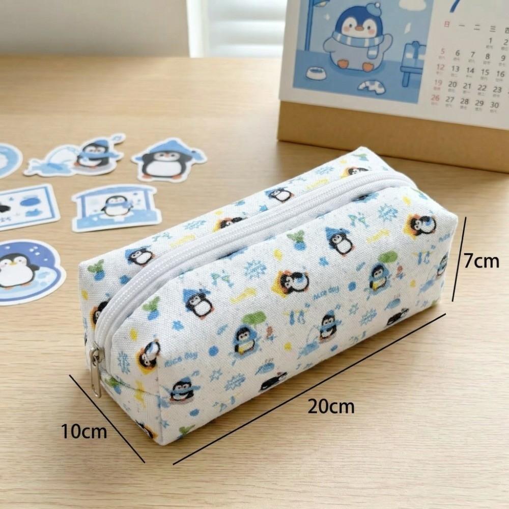 Multifunctional Stationery Bag Penguin Pattern Stationery Organizer Students Pen Bag Students
