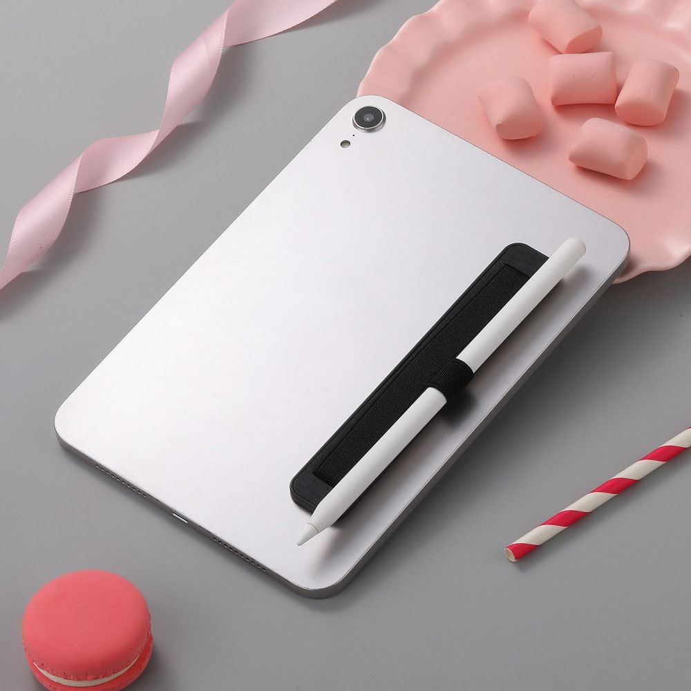 Self-Adhesive Tablet Hand-Strap PU Leather Pencil Holder for Tablet Phone eReader