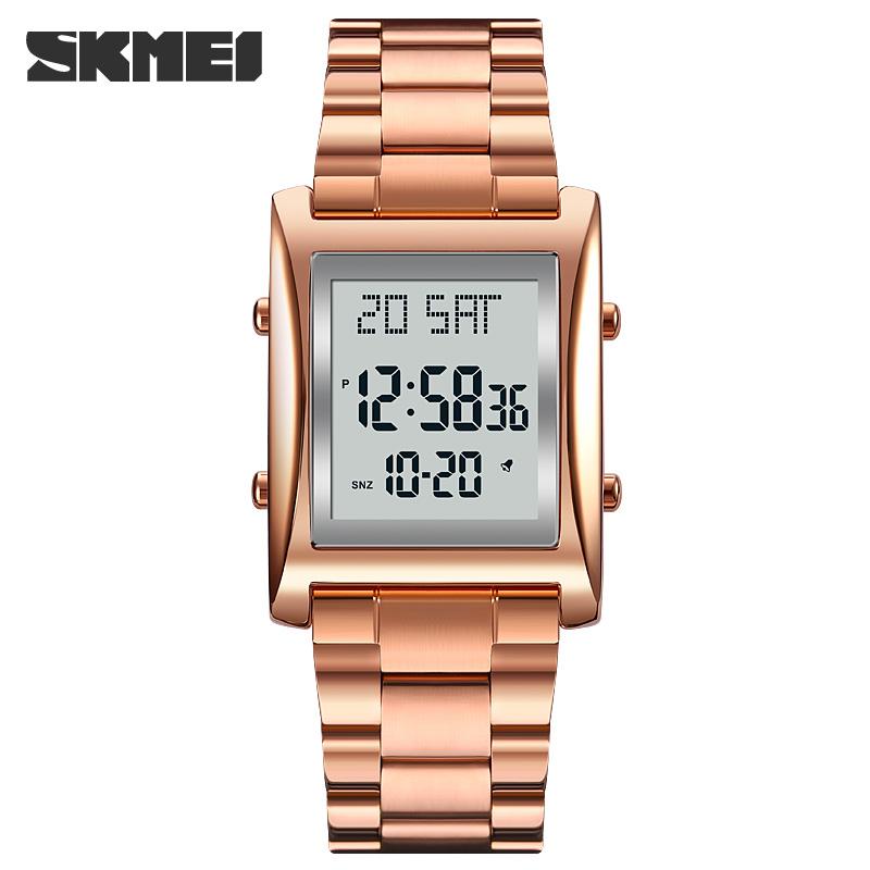 SKMEI 1812 Men's Steel Square Dial Electronic Watch Luxury Business Countdown Waterproof Sports Digital Watch relgios masculino