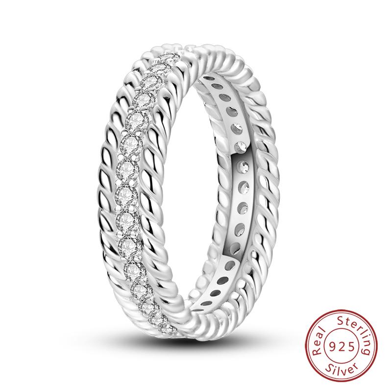 925 Sterling Silver Heart Shaped Infinite Minimalist Rings Hollow Celtic Knot Rings for Women Elegant Engagement Wedding Jewelry