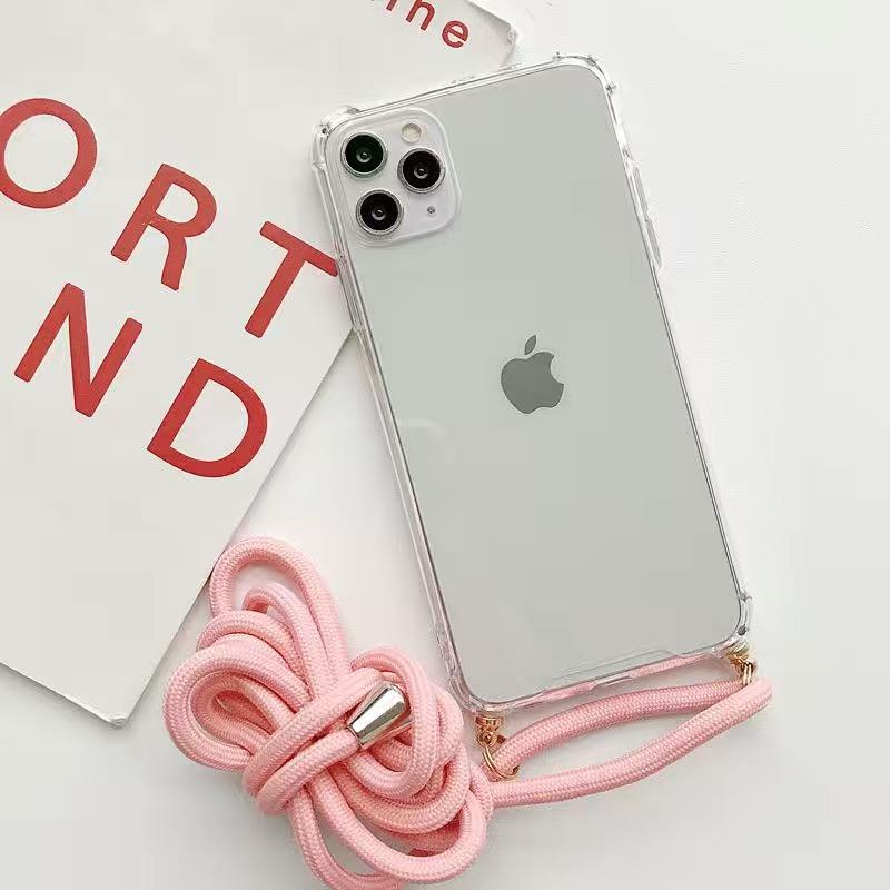 Ожерелье Ударопрочный Силиконовый Чехол для Телефона для Xiaomi 14T Pro 14 Pro Mi 14 Ultra Кроссбоди Ремешок Шнурок Прозрачная Крышка