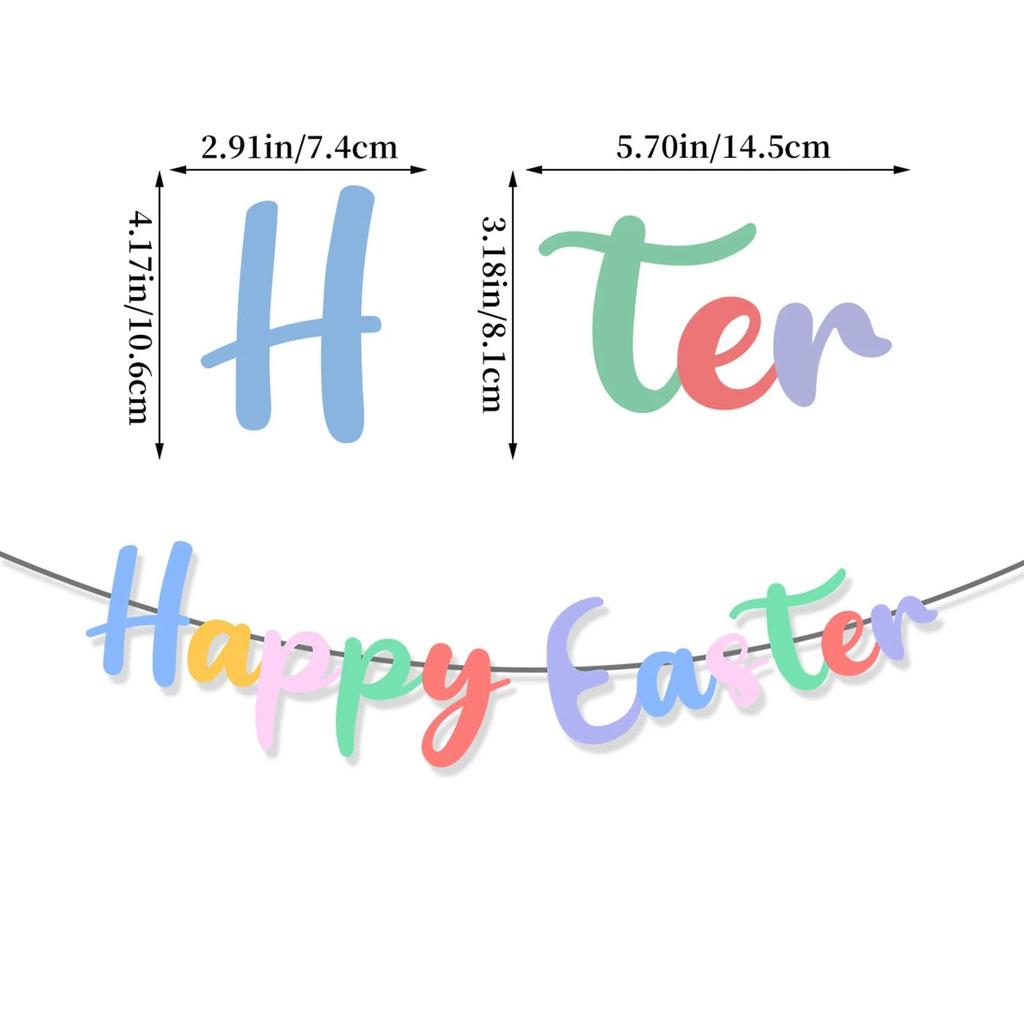 Easter Party Decoration Easter Egg Banner Flower Theme Set