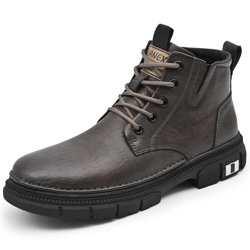 Модные новые красивые мотоциклетные туфли на толстой подошве, рабочая одежда, мужские туфли-оксфорды, осень-зима, новые мужские ботинки из натуральной кожи