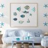 10Pcs/Set Fish Wall Decoration Coastal Style Wooden Fish Beach Theme Wall Art Fish Ornament for Walls Doors Bedrooms Living Rooms