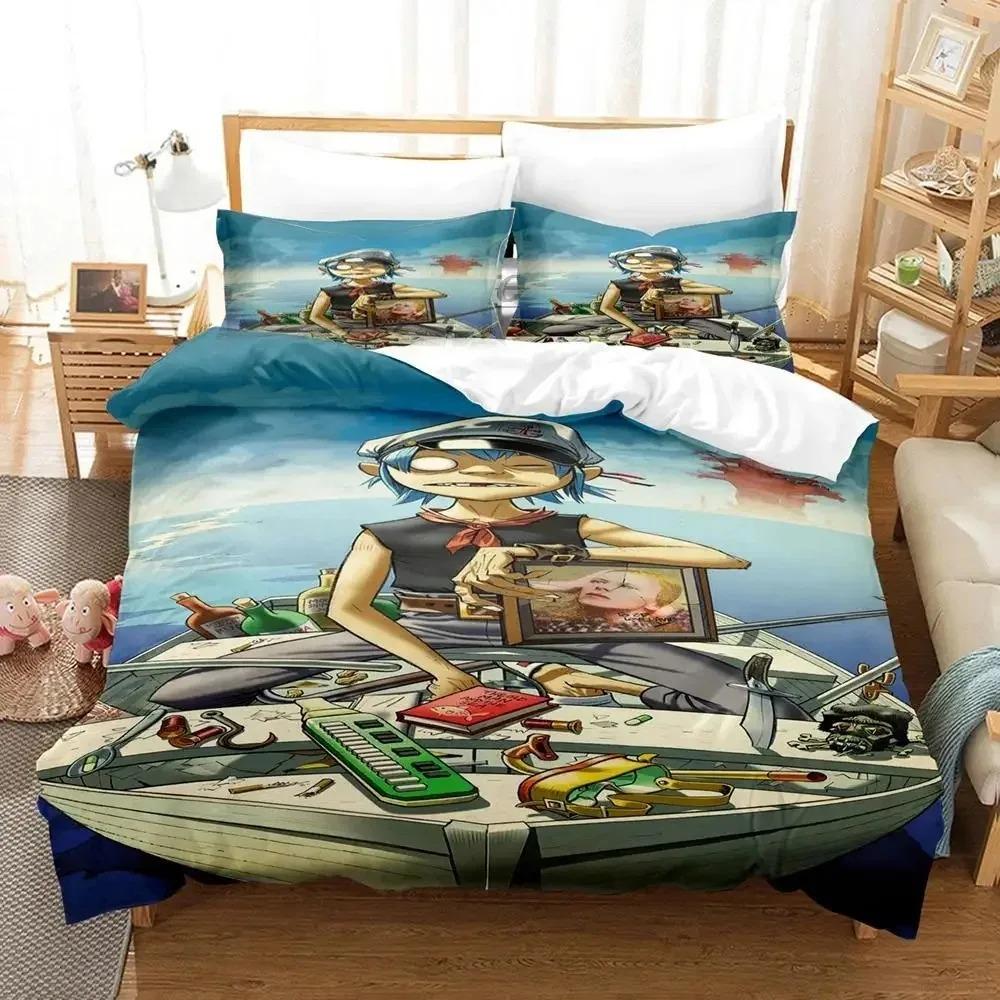 3D Print Music Gorillaz Bedding Collection Duvet Cover Bed Collection Quilt Cover Pillowcase Comforter King Queen Size Boys Adult Bedding Collection