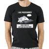 Camiseta Con Estampado De Programador De Gato Para Hombre Ropa Informal Holgada De Calle Camisa De Unisexga Corta Nove