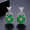 WWJ натуральный зеленый цирконий ювелирные изделия подарочные серебряные серьги-капли цвета