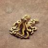 Brass Retro Octopus Cuttlefish Creative Marine Organism Office Desktop Ornament Accessories Small Tea Pet Souvenir Gifts