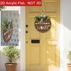 2D Flat 2D Round Welcome Sign Retro Style Hanging Wooden Board New Round Doorplate  Home Decor