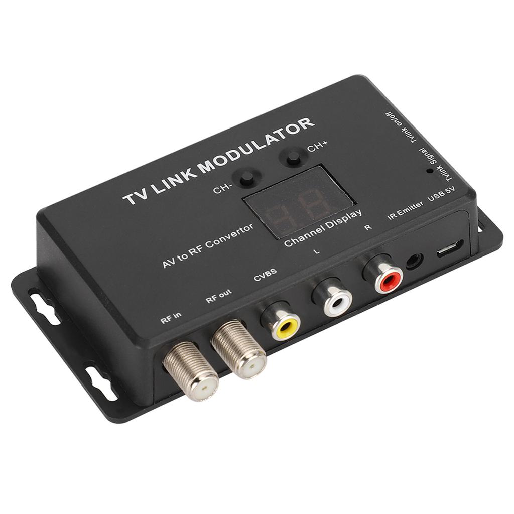TM70 UHF TV LINK Modulator AV To RF Converter IR Extender with Channel Display