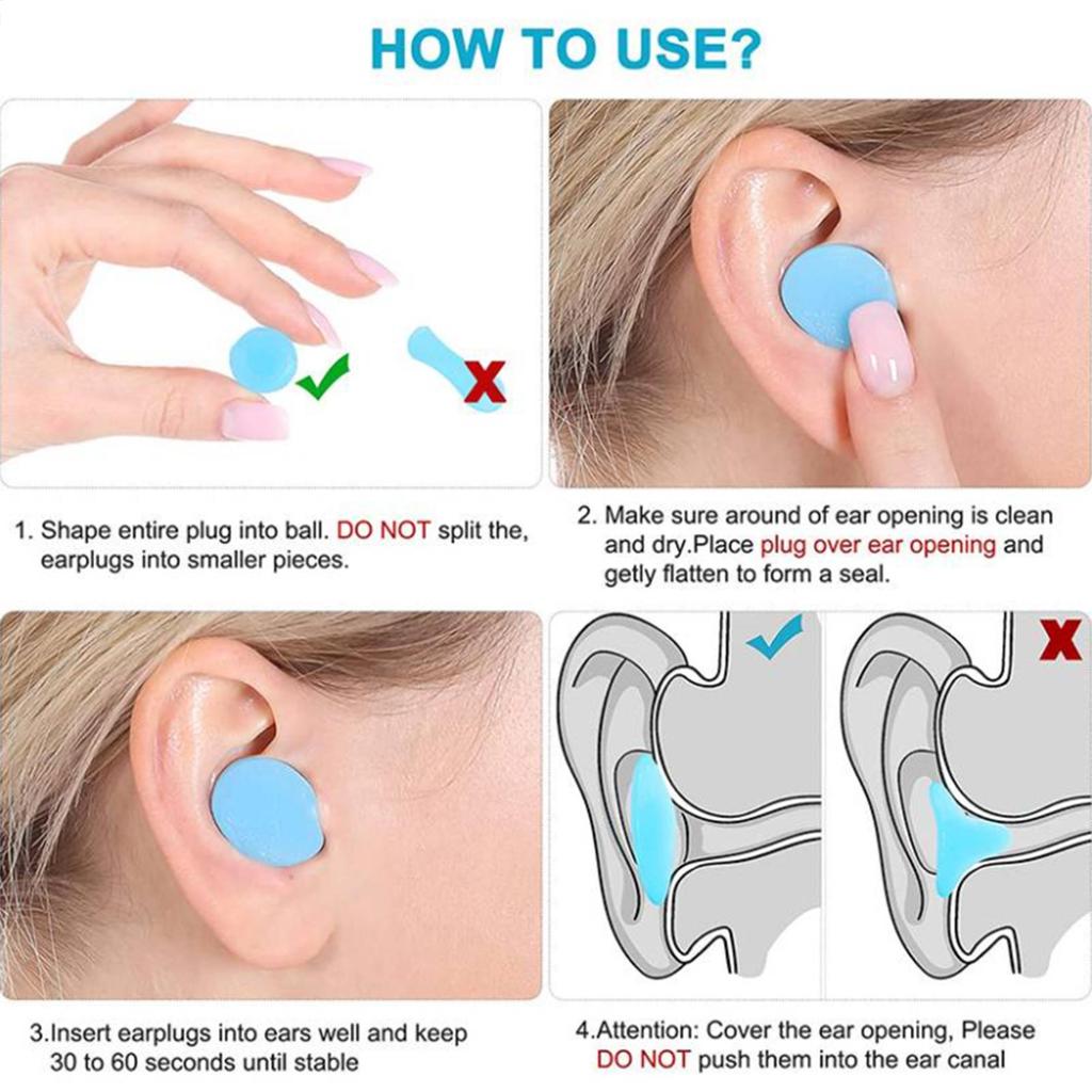 Силиконовые беруши 6 шт./3 пары, шумоподавляющие, для ушей, пылезащитные, многоразовые, аксессуары для сна, для сна и защиты от шума