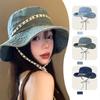 Large Brim Cowboy Hiking Hat Denim Fisherman Hat Casual Bucket Hat