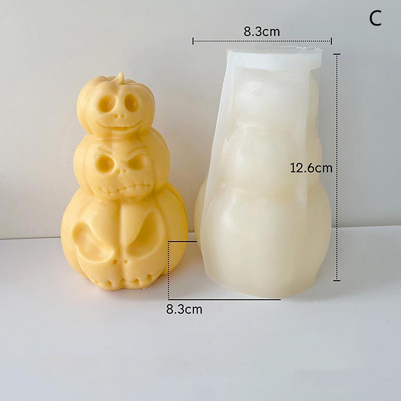 Череп, голова тыквы, силиконовая форма для свечи, сделай сам, Хэллоуин, ужас, скульптура, эпоксидная штукатурка, инструмент для мыла, подарок для дома