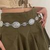 Винтажный стиль женская металлическая круглая цепочка на талию женская резная декоративная серебряная металлическая цепочка с поясом для юбкидля женщин AB001