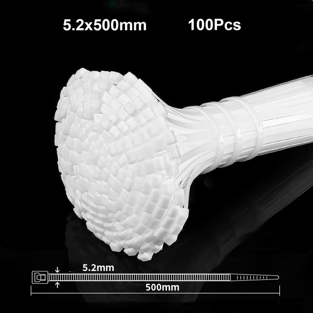 100Pcs Heavy Duty Self-locking Plastic Nylon Tie Wrap, Strong and Reliable Cable Ties