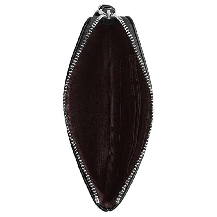 Coach Угловая молния Коровья кожа Сумка-клатч на запястье Маленькая женская Черная CW855-SVBK