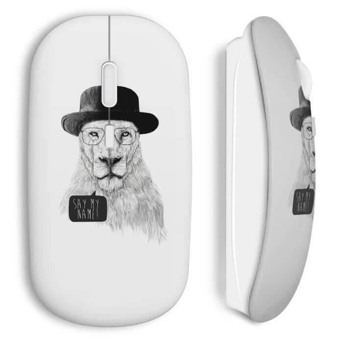 Souris sans Fil - MANIACASE - Say my name - Blanc - Clé USB wifi incluse - Compatible Mac et PC