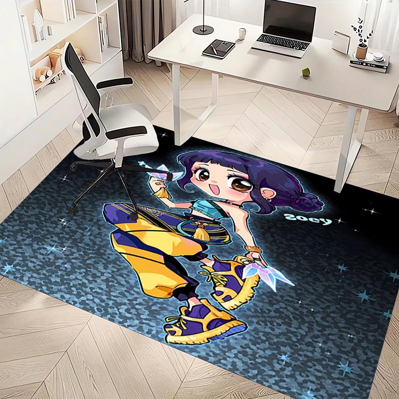 1pc Kpop Hunter6 Print Area Rug - Soft, Washable Non-Slip Indoor Mat, Living Room, Home Office Decorative Rug,Office Decorative
