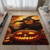 O'lantern Ghost Flannel Area Rug Evil Pumpkin Print Carpet Non-Slip Bedroom Mat Halloween Home Collection Home Decor