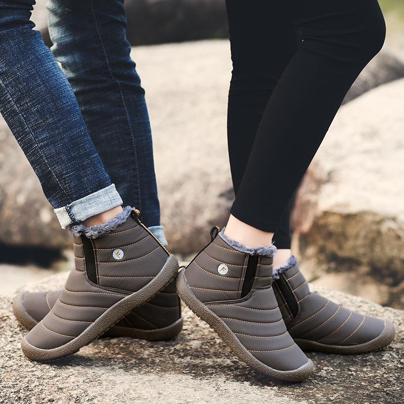 Зимний экспортный чехол для ног мужские хлопковые туфли высокие теплые бархатные сноубутсы большого размера ботинки легкие для пары