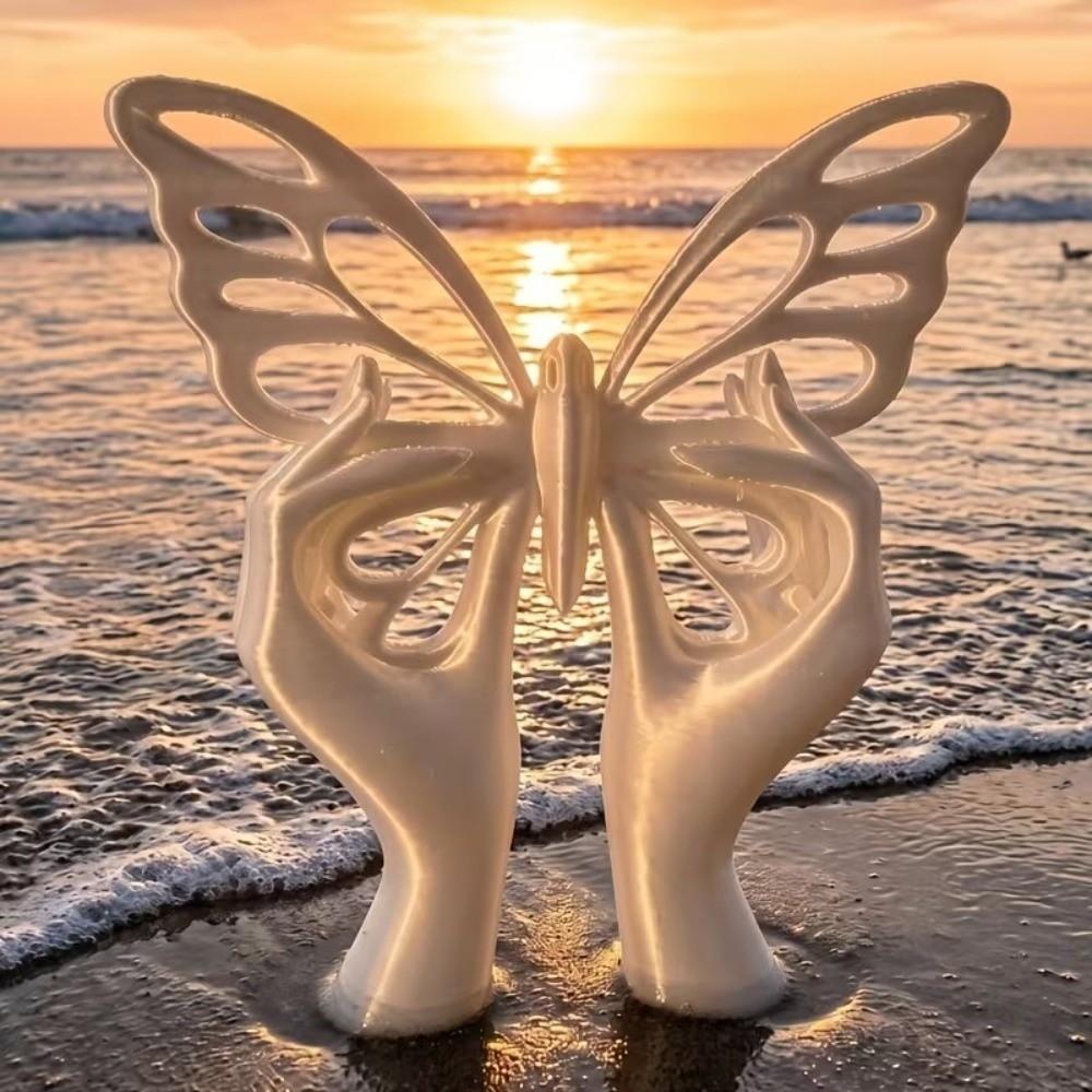 Hollow Butterfly Sculpture Minimalist Desktop Art Ornament Modern Twist Butterfly Statue Office