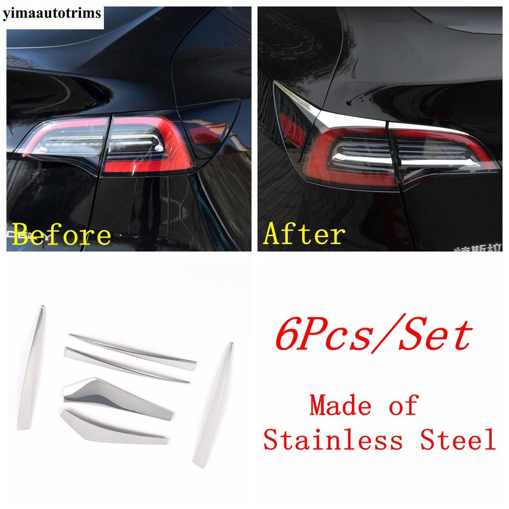 Front Rear Tail Bumper Fog Light Lamp Eyelid Eyebrow Strip Decor Cover Trim For Tesla Model Y - 2024 Accessories Exterior