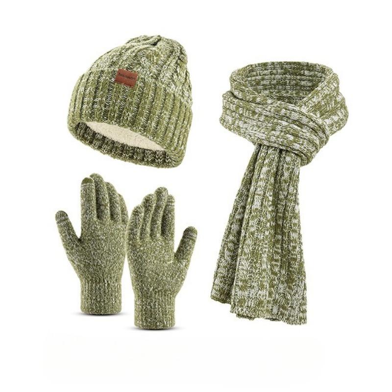 Christmas Hat, Scarf, Gloves, Water Cup Four-piece Set, Winter Velvet Warm Knitted Hat, New Year's Gift Box.