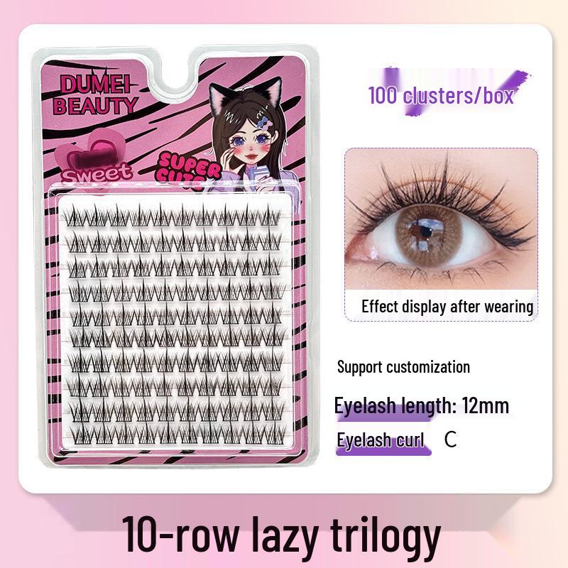 10-Row Autumn Leaf & Sunflower Faux Eyelashes - Flat, Glue-Free