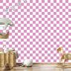 Checkerboard Wallpaper Powder Pink and White for Living Room and Bedroom 50x1000