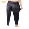 Women Black Faux Leather Plus Size Skinny Strechy Pants Leggings