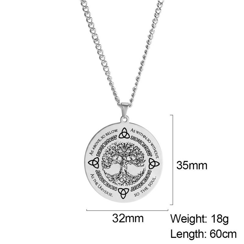 Иггдрасиль Древо жизни ожерелье из нержавеющей стали кулон компас викингов кельтское скандинавское генеалогическое древо ювелирные изделия с рунами