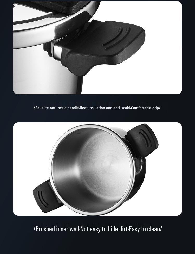 304 Трехслойная сталь Толстая скороварка - Большая вместимость, Взрывобезопасная конструкция для газовой и индукционной готовки