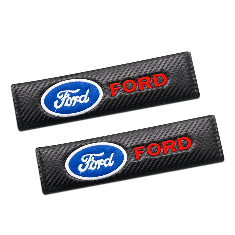 2Pcs PU Leather Car Seat Belts Cover Universal Auto Interior Decor Shoulder Protection For Ford Focus mk2 mk3 Fiesta mk7 Ranger HNQJR1