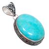 Amazonite Gemstone Handmade 925 Sterling Silver Jewelry Pendant 2.17" AH-866