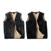 Men Vest Coat V-Neck Sleeveless Solid Color Velvet Lined Vest Coat with Pockets